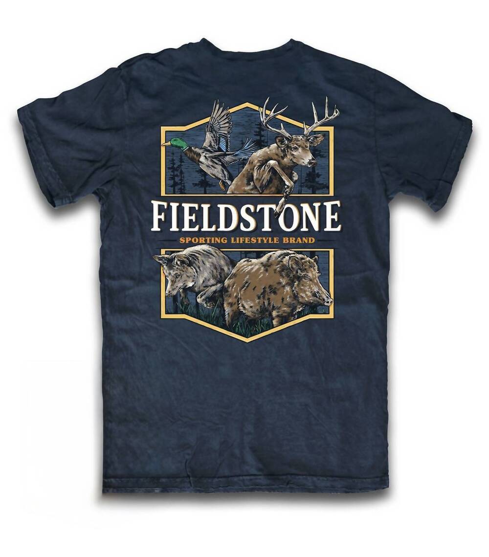 NEW FIELDSTONE men's american wildlife tee in navy
